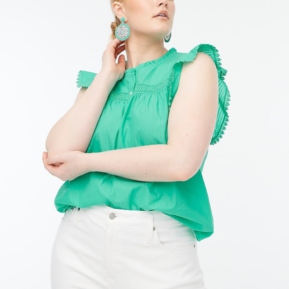 J Crew Sleeveless ruffle top - Picture 5 of 11